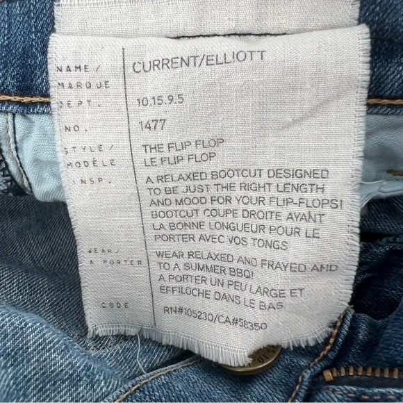 Current/Elliott Flip Flop Relaxed Fit Boot Cut Distressed Jeans Size 24 Women's - Picture 4 of 6